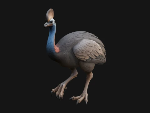 Cassowary Bird Statue Design 4 - 3D Print Model Modelo de Impressão 3D
