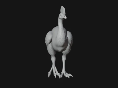 Cassowary Bird Statue Design 4 - 3D Print Model 3D Print Model
