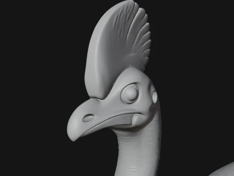 Cassowary Bird Statue Design 4 - 3D Print Model 3D Print Model