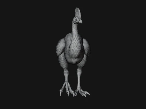 Cassowary Bird Statue Design 4 - 3D Print Model 3D Print Model