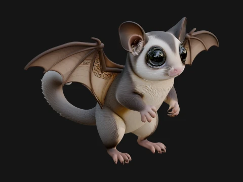 Sugar Glider Statue Design 3 - 3D Print Model 3D Print Model