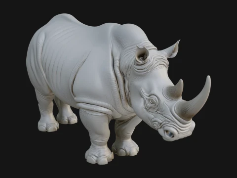 Nashorn-Statue Design 7 &ndash; 3D-Druckmodell 3D Druckmodell