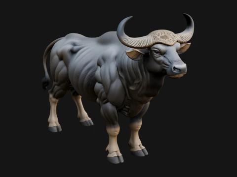 Water Buffalo Statue Design 16 - 3D Print Model 3D Print Model