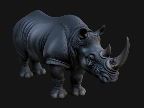 Rhinoceros Statue Design 9 - 3D Print Model 3D Druckmodell