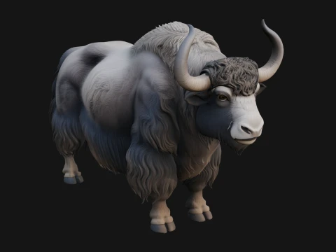 Musk Ox Statue Design 10 - 3D Print Model 3Dプリントモデル