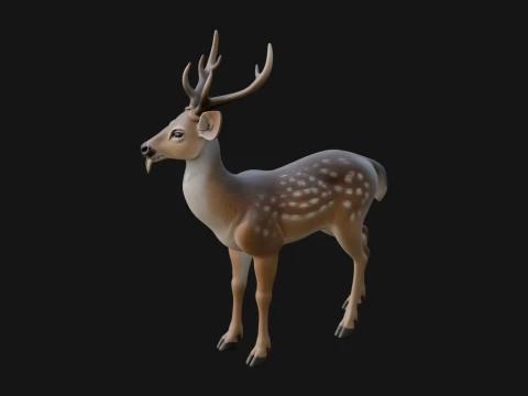 Stag Deer Statue Design 22 - 3D Print Model Model do druku 3D