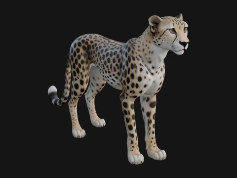 Cheetah Statue Design 3 - 3D Print Model Modello di stampa 3D