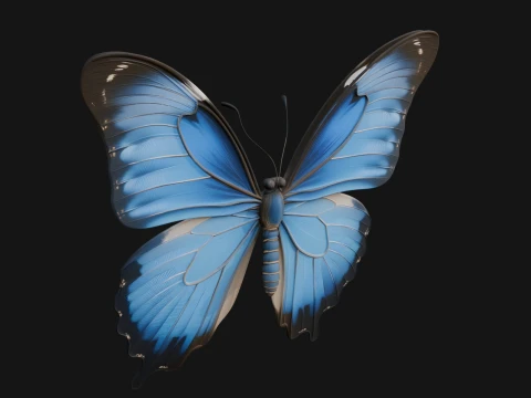 Swallowtail Butterfly Statue Design 7 - 3D Print Model Modelo de impresión 3D