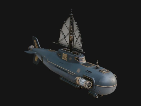 Steampunk Submersible Model Design 54 - 3D Print Model 3D Print Model