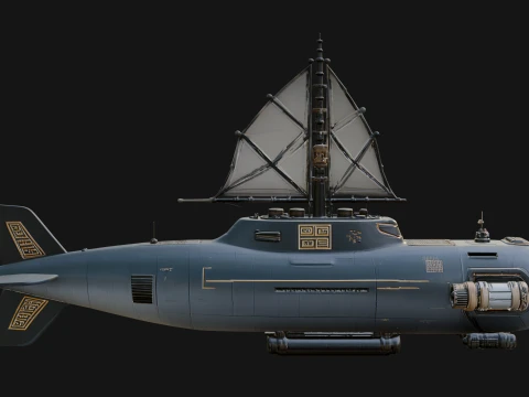 Steampunk Submersible Model Design 54 - 3D Print Model 3D Print Model