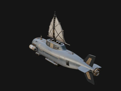 Steampunk Submersible Model Design 54 - 3D Print Model 3D Print Model