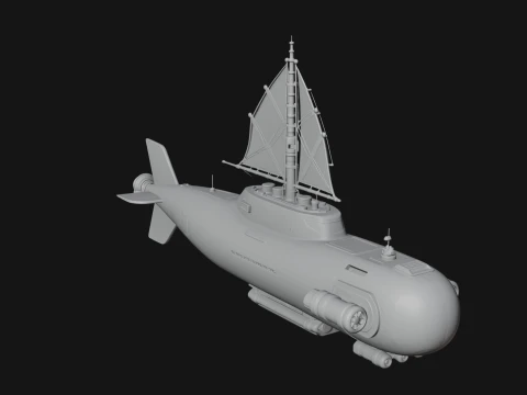 Steampunk Submersible Model Design 54 - 3D Print Model 3D Print Model