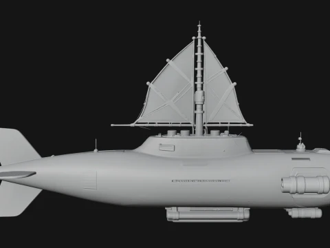 Steampunk Submersible Model Design 54 - 3D Print Model 3D Print Model