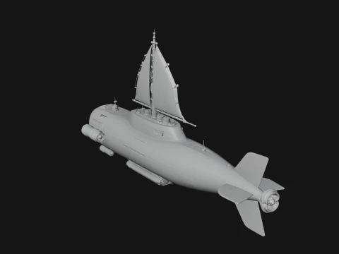 Steampunk Submersible Model Design 54 - 3D Print Model 3D Print Model
