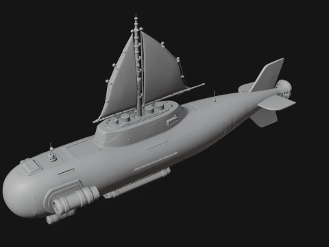Steampunk Submersible Model Design 54 - 3D Print Model 3D Print Model