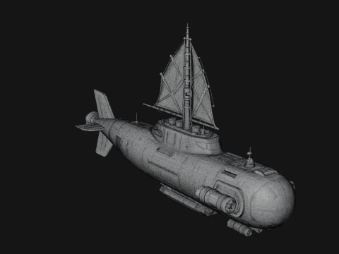 Steampunk Submersible Model Design 54 - 3D Print Model 3D Print Model