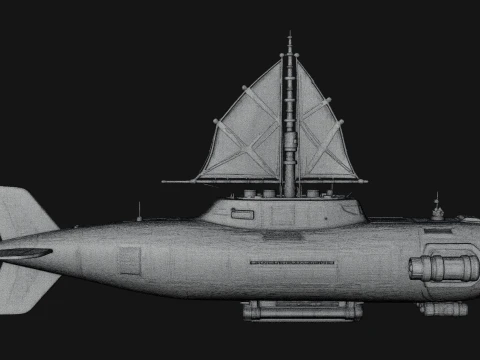 Steampunk Submersible Model Design 54 - 3D Print Model 3D Print Model