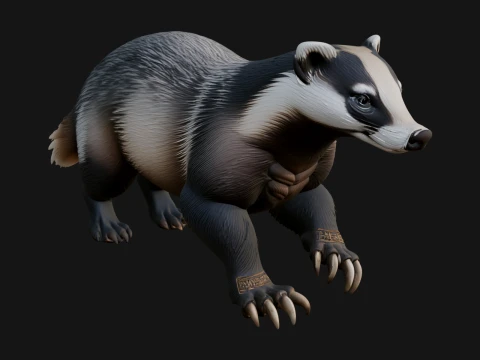 Badger Statue Design 3 - 3D Print Model 3D Print Model
