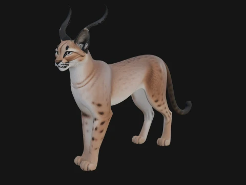 카라칼 고양이 동상 디자인 1 - 3D 인쇄 모델 3D 프린트 모델