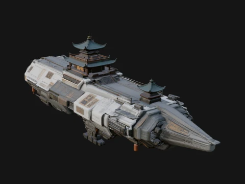 Sci Fi Airship Model Design 5 - 3D Print Model 3D printmodel