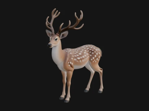Stag Deer Statue Design 23 - 3D Print Model 3Dプリントモデル