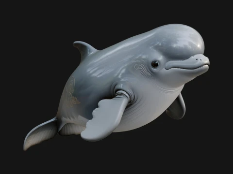 Beluga Whale Statue Design 1 - 3D Print Model 3D Print Model