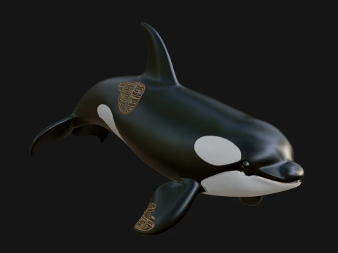 Orca Whale Statue Design 1 - 3D Print Model Modelo de impresión 3D