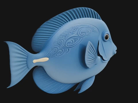 Tropical Fish Statue Design 1 - 3D Print Model 3D Print Model