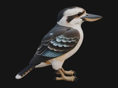 Kingfisher Bird Statue Design 1 - 3D Print Model 3D Print Model