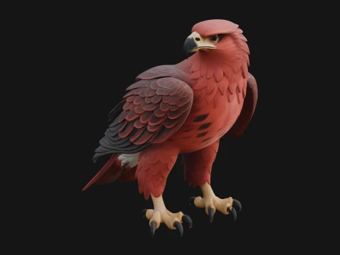 Hawk Bird Statue Design 1 - 3D Print Model 3D Druckmodell