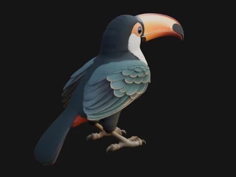 Toucan Bird Statue Design 2 - 3D Print Model 3D Print Model