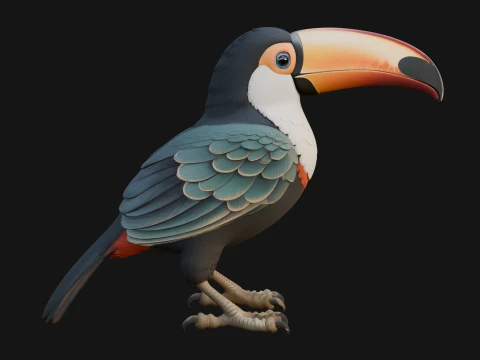Toucan Bird Statue Design 2 - 3D Print Model 3D Print Model