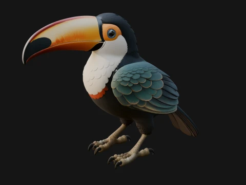 Toucan Bird Statue Design 2 - 3D Print Model 3D Print Model