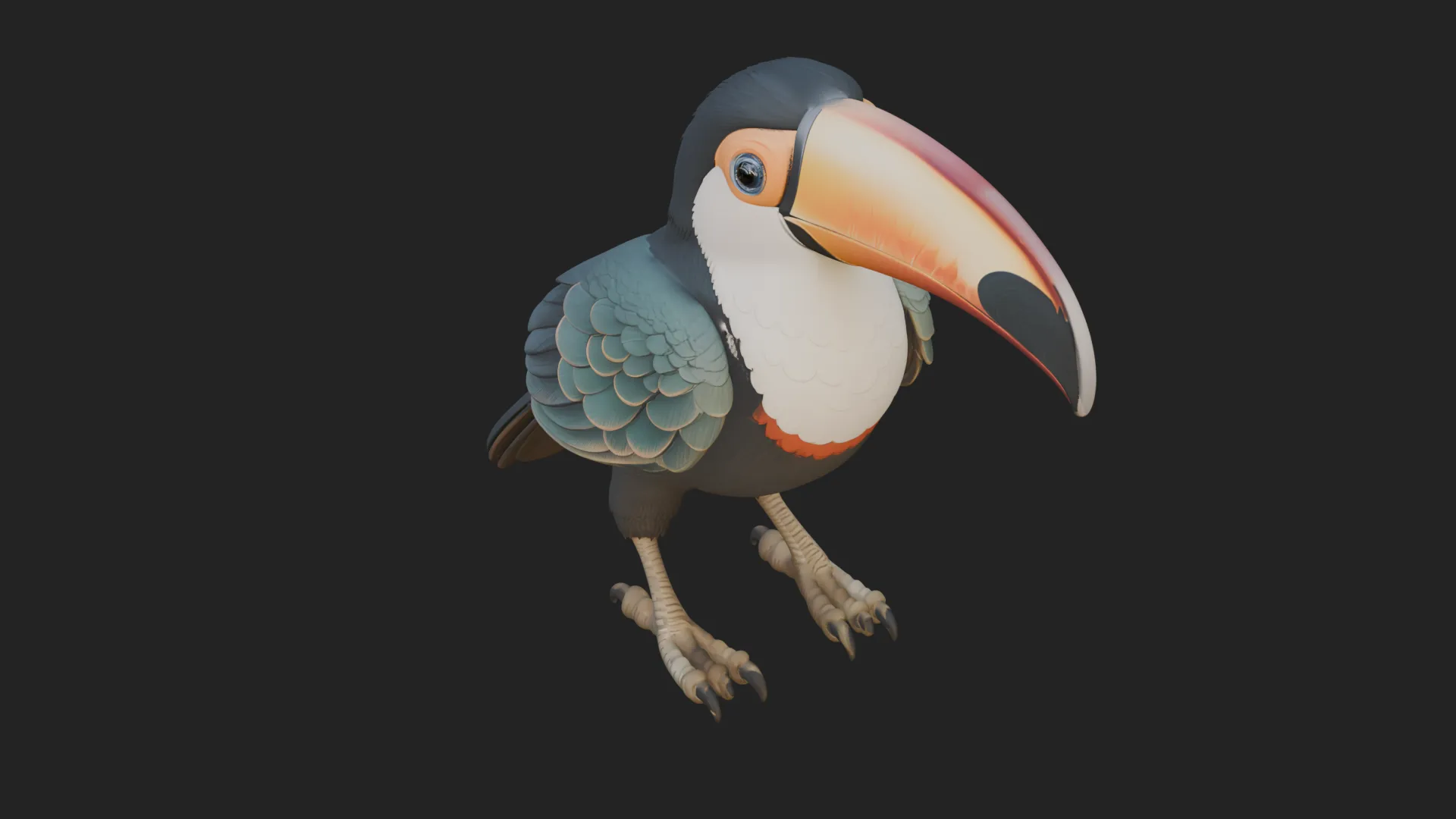 Toucan Bird Statue Design 2 - 3D Print Model 3D Print Model .c4d .max .obj .3ds .fbx .stl .blend 