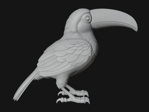 Toucan Bird Statue Design 2 - 3D Print Model 3D Print Model