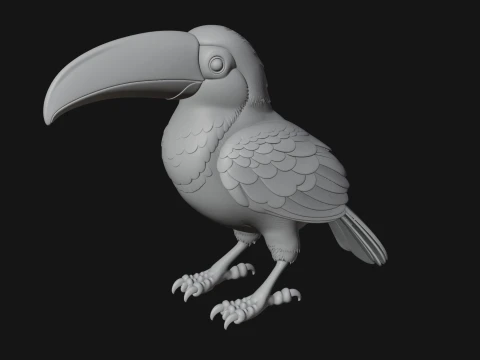 Toucan Bird Statue Design 2 - 3D Print Model 3D Print Model