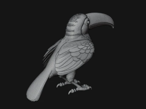 Toucan Bird Statue Design 2 - 3D Print Model 3D Print Model
