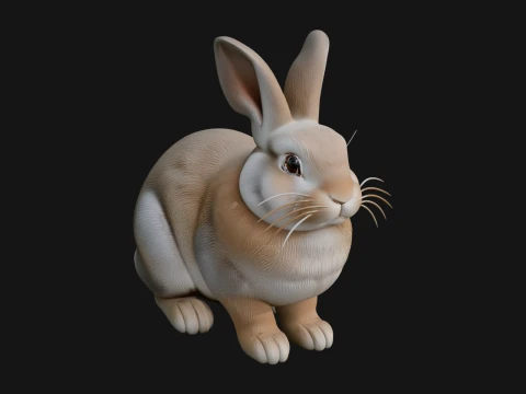 Rabbit Statue Design 1 - 3D Print Model 3D Print Model