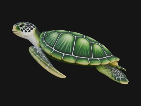 Sea Turtle Statue Design 9 - 3D Print Model 3D Print Model