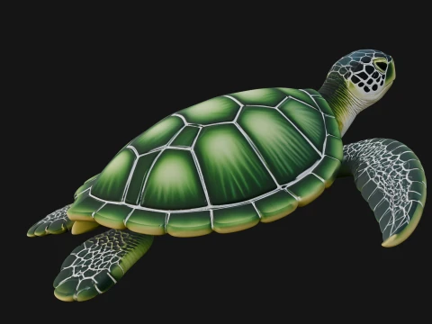 Sea Turtle Statue Design 9 - 3D Print Model 3D Print Model