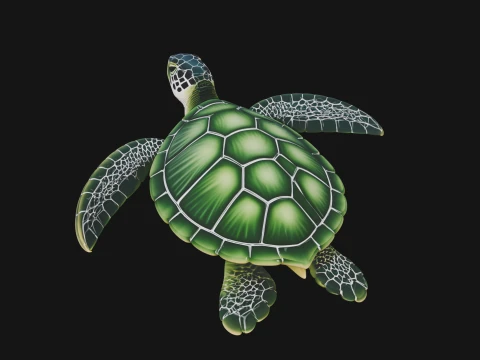 Sea Turtle Statue Design 9 - 3D Print Model 3D Print Model