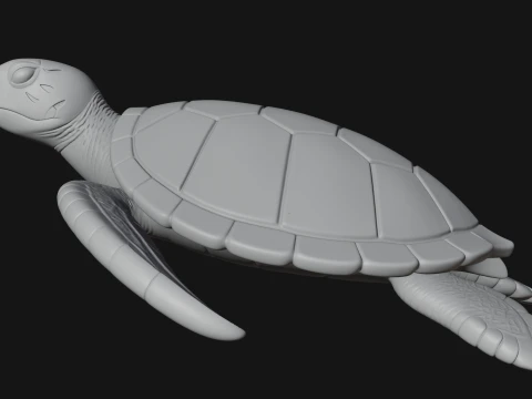 Sea Turtle Statue Design 9 - 3D Print Model 3D Print Model
