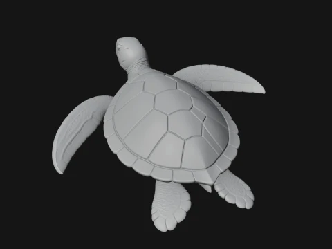 Sea Turtle Statue Design 9 - 3D Print Model 3D Print Model