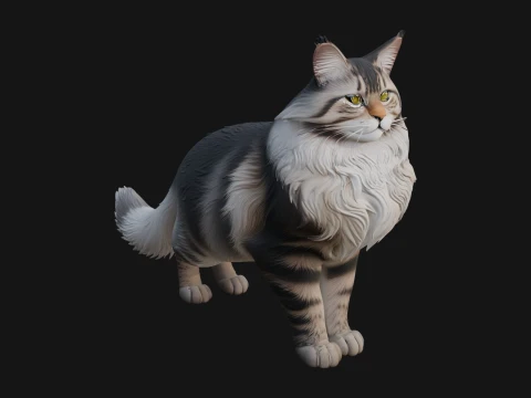 집 고양이 동상 디자인 2 - 3D 인쇄 모델 3D 프린트 모델