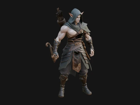 Elven Archer Statue Design 9 - 3D Print Model 3D Print Model