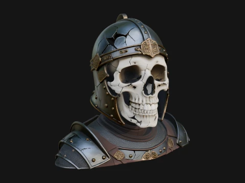 Skeleton Knight 胸像デザイン 4 - 3D プリントモデル 3Dプリントモデル