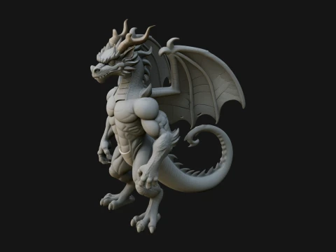 翼のあるドラゴンの悪魔像デザイン 23 - 3D プリントモデル 3Dプリントモデル