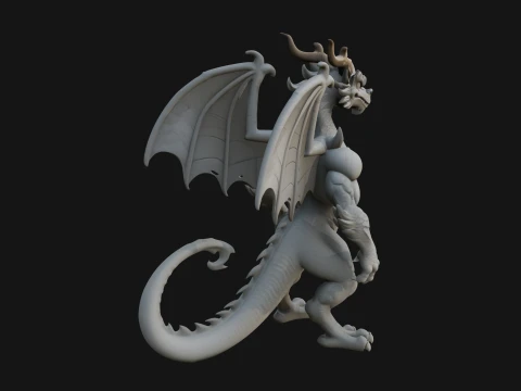 Winged Dragon Demon Statue Design 23 - 3D Print Model 3D Print Model