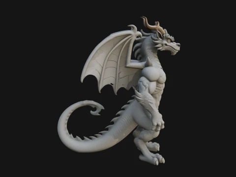 Winged Dragon Demon Statue Design 23 - 3D Print Model 3D Print Model