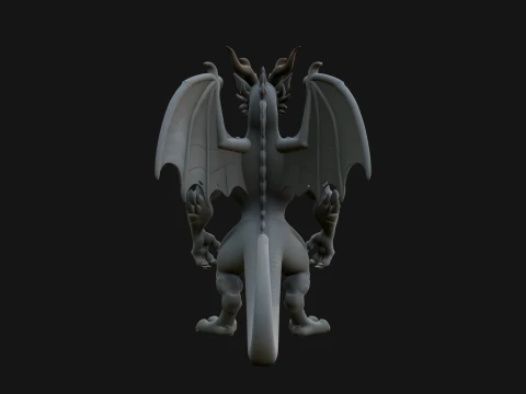 Winged Dragon Demon Statue Design 23 - 3D Print Model 3D Print Model